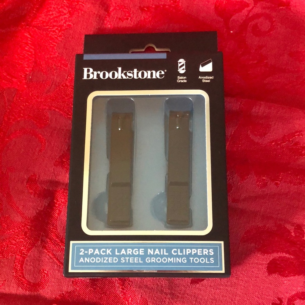 Brookstone 2-pack large anodized steel nail grooming clippers